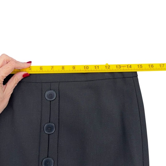 Trina Turk Black Pencil Skirt Button Front Career Office Workwear Womens - Picture 5 of 6